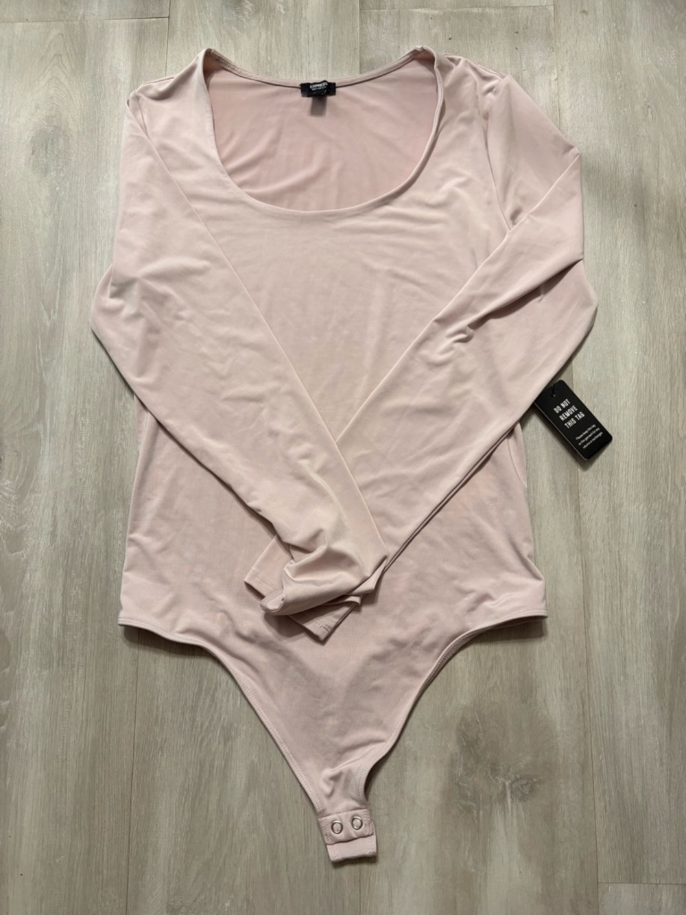 Express Blush Long Sleeve Scoop Neck Bodysuit